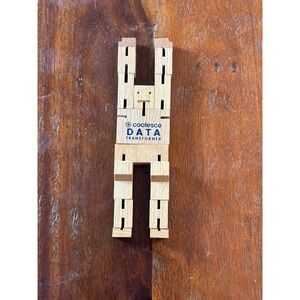 Areaware Cubebot Wooden Robot Puzzle Coalesce Data Transformer Natural Wood 2023